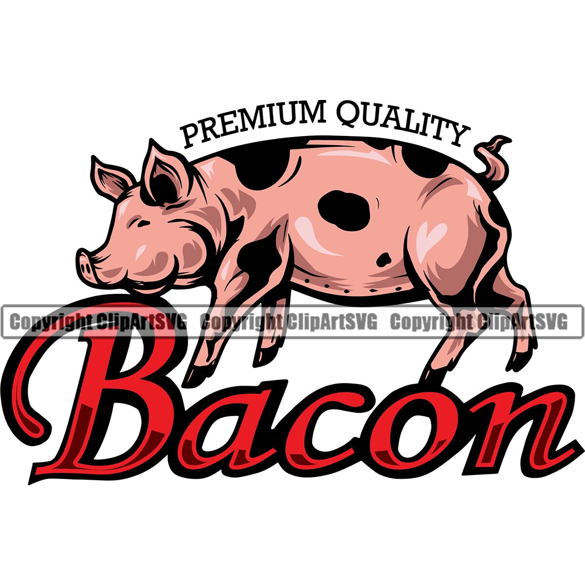 Bacon Pig Food Ham Meat Pork Chef Cook BBQ Barbque Leg Barbecue Pizza