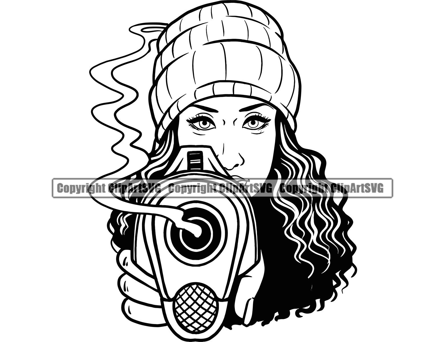 Gangster Girl Sexy Woman Female Face Head Gun Pistol Biker | Etsy