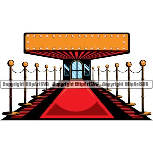 Theater Eingang Berühmt Celebrity Schauspieler Musik Star Roter Teppich Premier Award Film Event Show Design Element Logo SVG PNG Clipart Vektor Cut