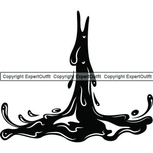 Water Splash Puddle Liquid Drop Drip Wet Splatter Faucet Flow Pour Pouring Paint Design Element .SVG .PNG Clipart Vector Cricut Cut Cutting