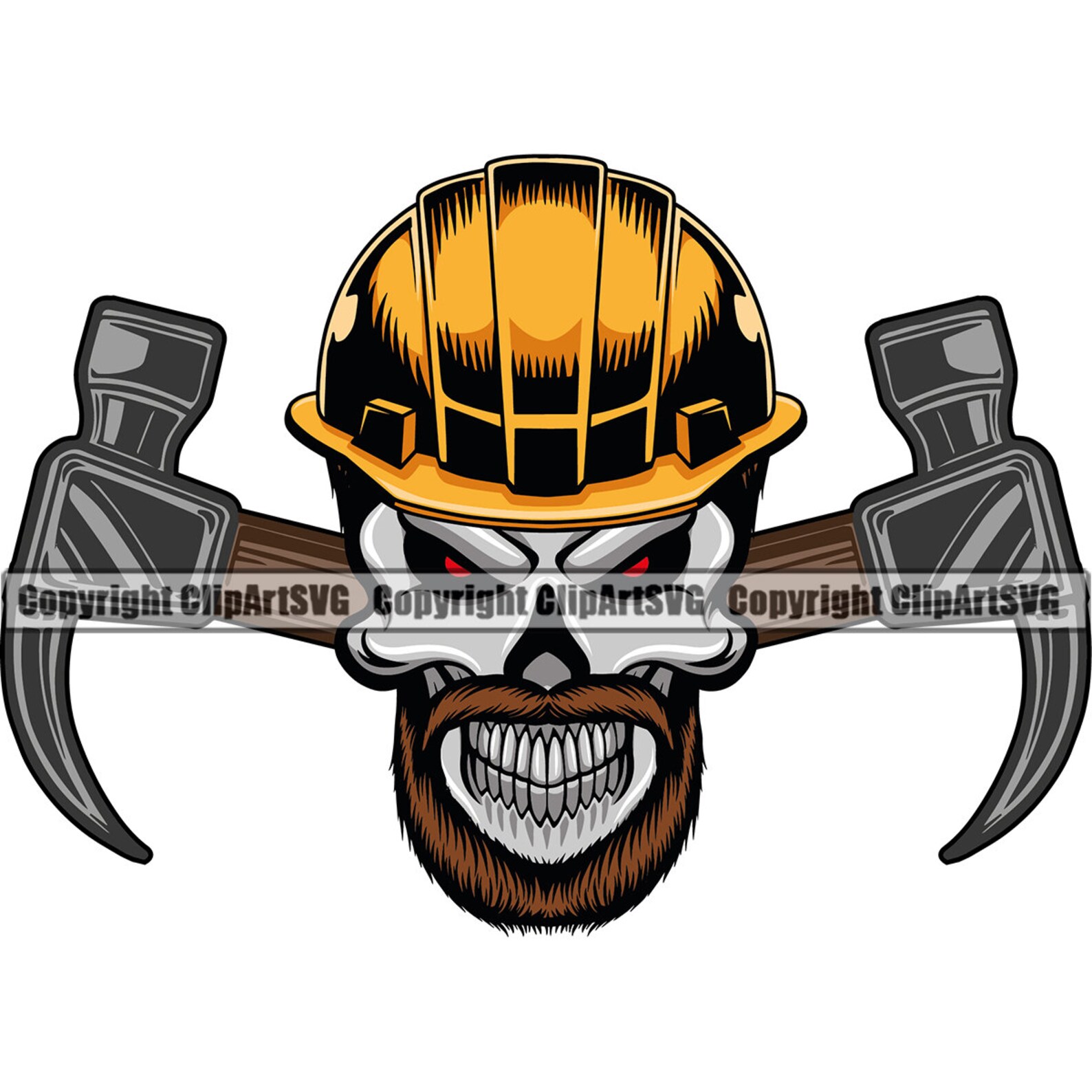 Construction Skull Skeleton Hard Hat Helmet Worker Hammer Tool | Etsy