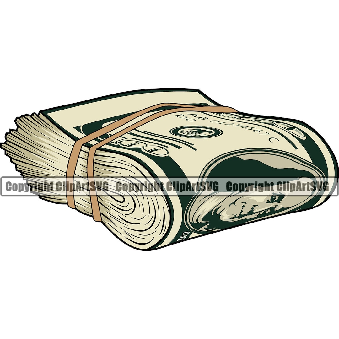 Money Knot 100 Hundred Dollar Bill Rubber Band Stack Cash Rich Wealthy ...
