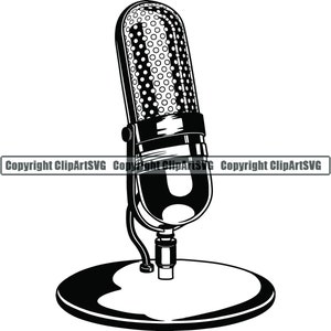 Microfono n. 10 Audio Registrazione audio Registra microfono vocale Attrezzatura per studio musicale Trasmissione radiofonica Podcast .SVG .PNG Taglio Cricut vettoriale