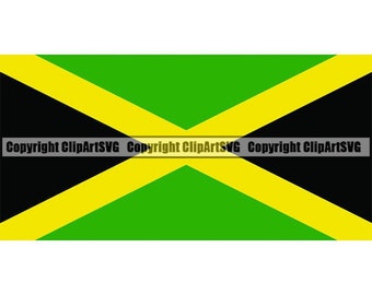 Jamaica Jamaican Reggae Rasta Caribbean Country World National Nation Flag Logo Art .JPG .PNG Instant Clipart Clip Art Design Graphic File