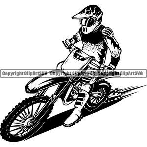 Motorcycle Racing Dirt Bike Helmet Motorcross Motocross Extreme Race Motorbike Moto Sport Racer Art Logo SVG PNG Vector Clipart Cut Cutting