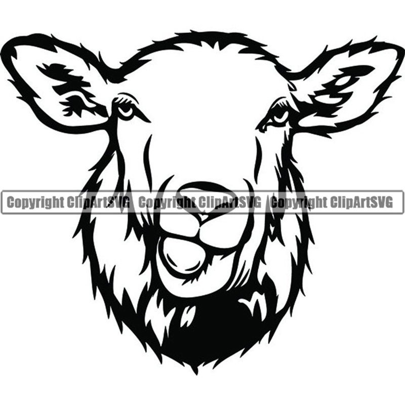 Sheep 2 Lamb Head Face Profile Farm Livestock Animal Zoo Mutton .SVG .EPS  .PNG Digital Clipart Vector Cricut Cut Cutting Download File - Etsy Sweden