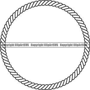 Cuerda Círculo Redondo Marco Borde Escudo Rodeo Occidental País Símbolo Línea Mar Insignia Logotipo Arte Diseño Elemento SVG PNG Vector Cricut Corte Corte