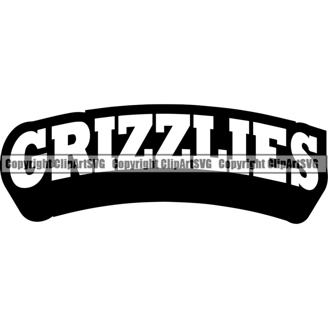 Grizzly Bear Sports Team School Mascot 3D Text Grizzlies Wildlife Wild ...