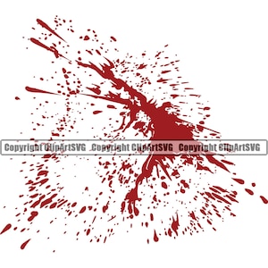 Blood Splash Splatter Splat Stain Drop Droplet Drip Liquid Paint Gush Horror Bloody Art Scare Art Design Element SVG PNG Clipart Vector Cut