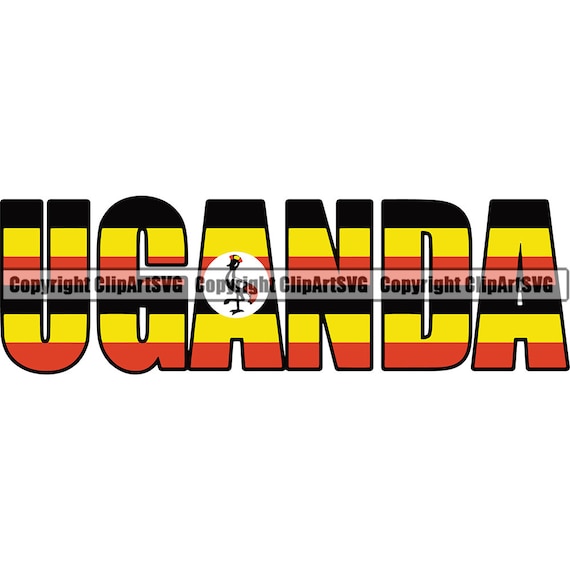 Uganda Ugandan Text Word Letter Typography Flag Country World Etsy