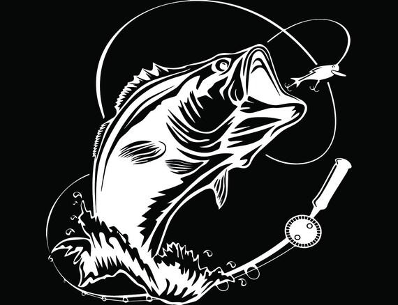 Download Bass Fishing 7 Logo Angling Fish Hook Fresh Water Hunting ...