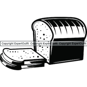 Bochenek chleba Kanapka Ciasto Tost Kromka Mąka Piekarnia Pieczone Jedzenie Śniadanie Skorupka Ciasto Przekąska Drożdże .SVG .PNG Clipart Wektor Cricut Cięcie Cięcie