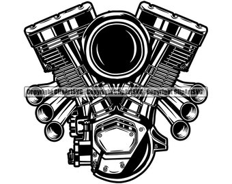 Auto Engine Mechanic Repair Service Fix Garage Shop Sales Engine Car Part Biker Motorcycle Repairman Logo SVG PNG Clipart Vector Cut Cutting