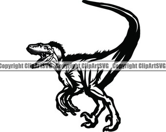 Velociraptor #1 Dinosaur Raptor Archaeology Fossil Jurassic Dino Mascot Prehistoric Animal Logo .SVG .PNG Digital Clipart Vector Cut Cutting