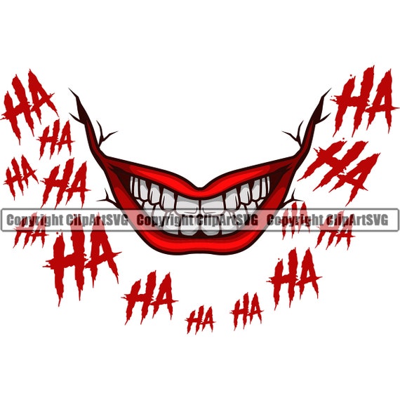 Joker Smile Clown Laughing Ha Funny Mouth Mask Evil Grin - Etsy