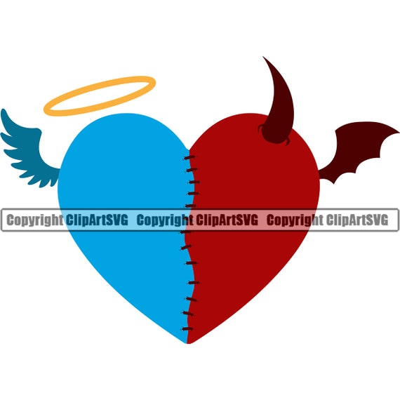 Heart Angel Devil Wings Halo Horn Love Hate Symbol Angel Etsy Heart Angel Devil Wings Halo Horn Love Hate Symbol Angel Etsy