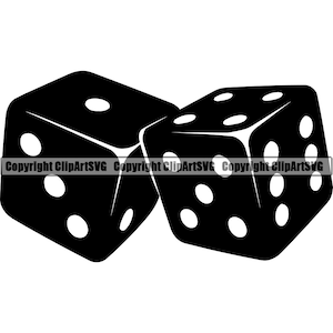 Juego de dados Casino Apuesta Dinero Chip Suerte Ganar Riesgo Jugar Poker Máquina tragamonedas Dados Vegas Mesa Tarjeta Distribuidor Diseño Logotipo SVG PNG Vector Clipart Corte