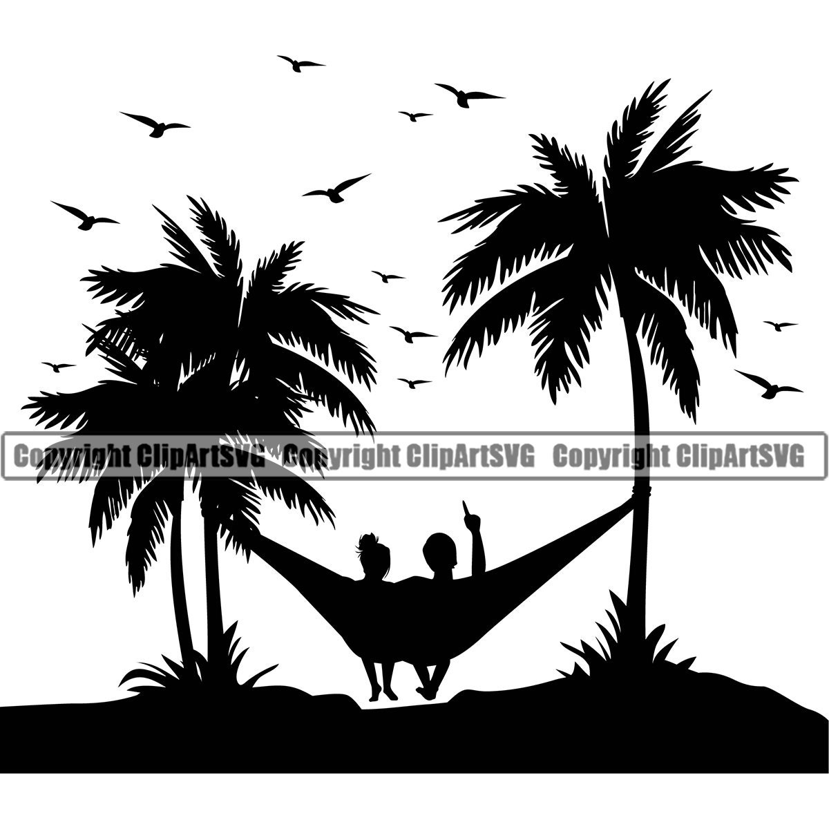 Romantic Couple Hammock Love Beach Island Palm Tree Paradise Etsy