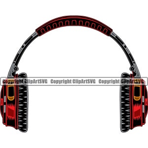 DJ Disc Jockey Koptelefoon Muziek Draaitafel Audio Vinyl Record Album Club Party Radio Geluid Design Element Art Logo SVG PNG Vector Clipart Knippen