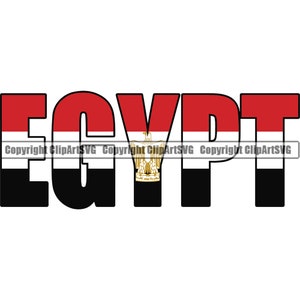 Ägypten ägyptisch Text Wort Buchstabe Typografie Flagge Land Welt Nation Karte Design Element Zitat Logo SVG PNG Clipart Vektor Schneiden Schneiden Datei