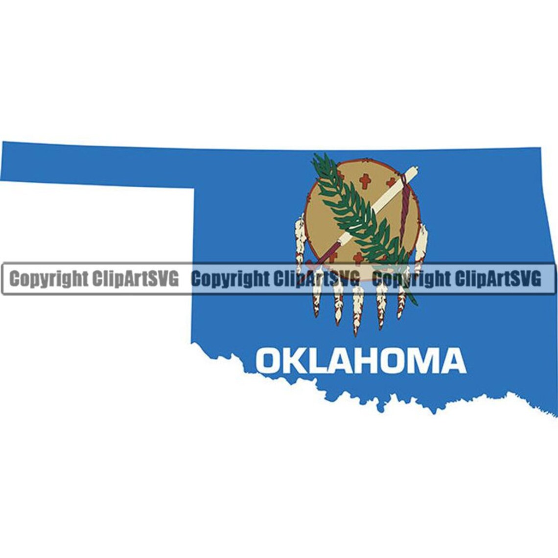 Oklahoma State Flag Shape Map Us Us United America American Etsy