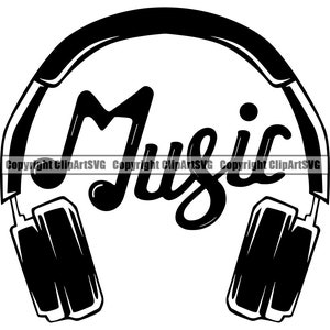 Kopfhörer Musik Schallwelle Wireless Bluetooth Dj Stereo Equipment Studio Kopfhörer Konzept Kunst Design Logo SVG PNG Vektor Clipart Schneiden Schneiden