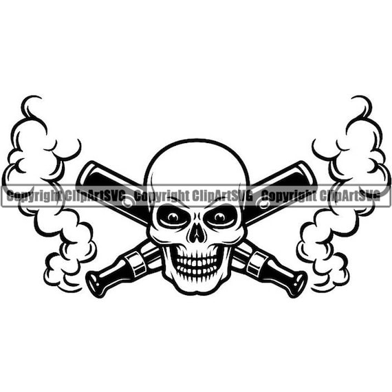 Vaporizer Logo 15 Vape Vapor Crossed Smoking Smoke Shop Smoker Cloud Skull Svg Eps Png Instant Digital Clipart Vector Cricut Cut Cutting - 