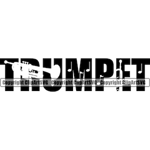 Trompete Musik Musikinstrument Klassische Konzert Orchester Musiker Signalhorn Messing Horn Silhouette Art Design Logo SVG PNG Clipart Vektor Cut