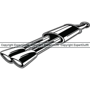 Exhaust Pipe #3 Exhaust Metal System Pipe Car Vehicle Steel Automobile Auto Muffler Pollution Power .SVG .PNG Vector Cricut Cut Cutting