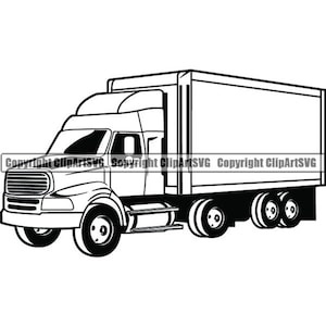 Cargo Truck #2 Boxes Cargo Tractor Trailer Big Rig Driver Trucker Shipping Moving Company Trucking Logo .SVG .PNG Vector Cricut Cut Cutting