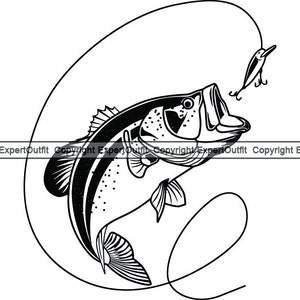 Sport Fish Fishing Rod Sea Water Ocean River Pole Gear Tool Boat Hobby Bait Tackle Outdoor Catch .SVG .PNG Clipart Vector Cricut Cut Cutting