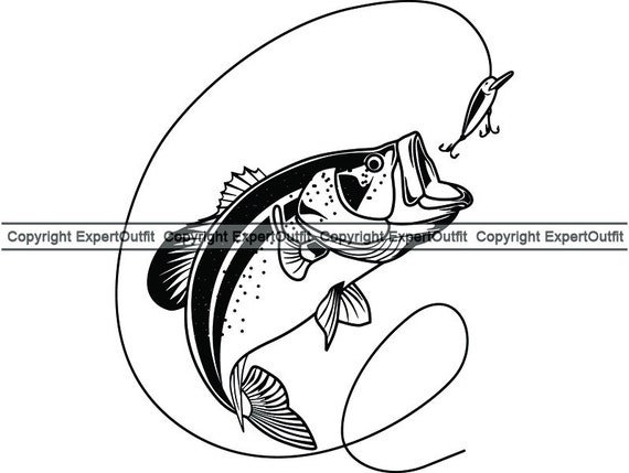 Sport Fish Fishing Rod Sea Water Ocean River Pole Gear Tool Boat Hobby Bait  Tackle Outdoor Catch .SVG .PNG Clipart Vector Cricut Cut Cutting 