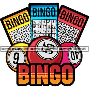 Bingo Karte Glücksspiel Glücksspiel Glückspilz Glück Lotterie Lotto Ball Keno Kasino Wette Spiel Logo SVG PNG Clipart Vektor Schneiden Schneiden Datei