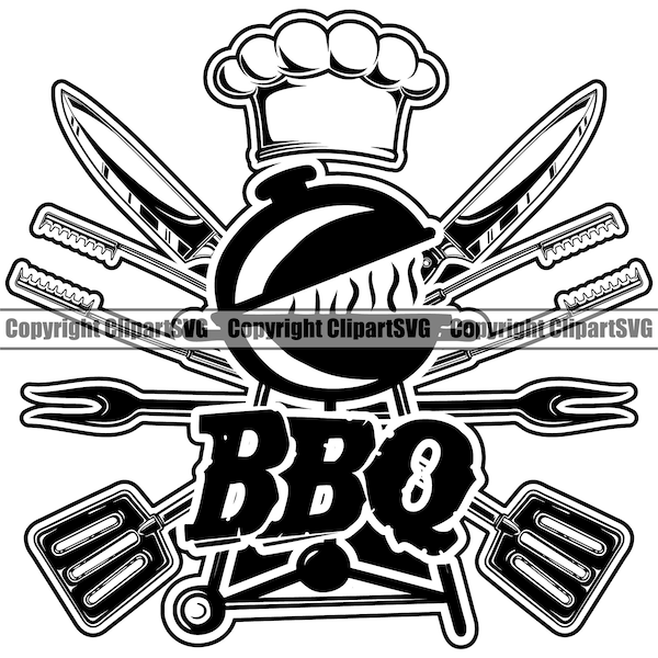 BBQ Chef Design Cook Grill Cooking Food Kitchen Grilling Meat Bake Baking Baker Design Logo SVG PNG Clipart Vector Cut Cricut Cutting File