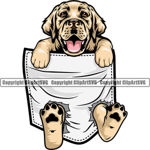 Labrador Retriever Dog Breed Shirt Pocket Cute Paw Puppy Pup Pet K-9 Design Element Logo SVG PNG JPG Clipart Vector Cricut Cut Cutting File