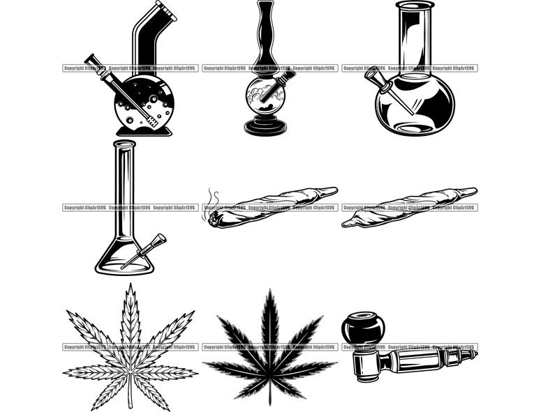 Cannabis Smoking Set Stock Illustration - Download Image Now - Bong,  Marijuana - Herbal Cannabis, Vector - iStock