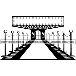 Theater Eingang Berühmt Celebrity Schauspieler Musik Star Roter Teppich Premier Award Film Event Show Design Element Logo SVG PNG Clipart Vektor Cut