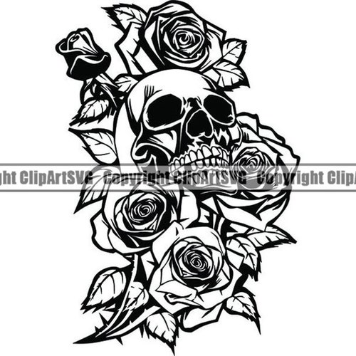 Skull 25 Roses Death Evil Kill Killer Tattoo Human Bodypart - Etsy Australia Skull 25 Roses Death Evil Kill Killer Tattoo Human Bodypart - Etsy Australia