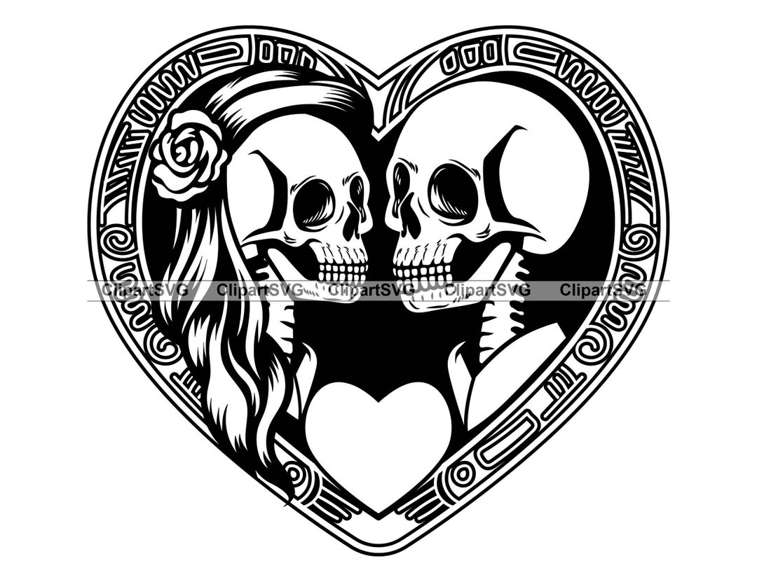 Skull Couple Love Skeletons Valentines Day Romantic Horror Gothic ...