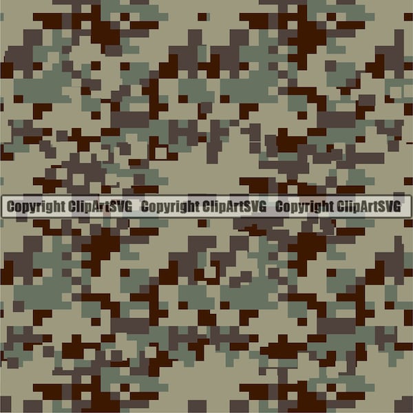 Grün Digital Camo Camouflage Musterdesign Krieg Print Militär Jagd Wrap Cover Grafik Design Dekor Pixel Art SVG PNG Clipart Vektor Cut