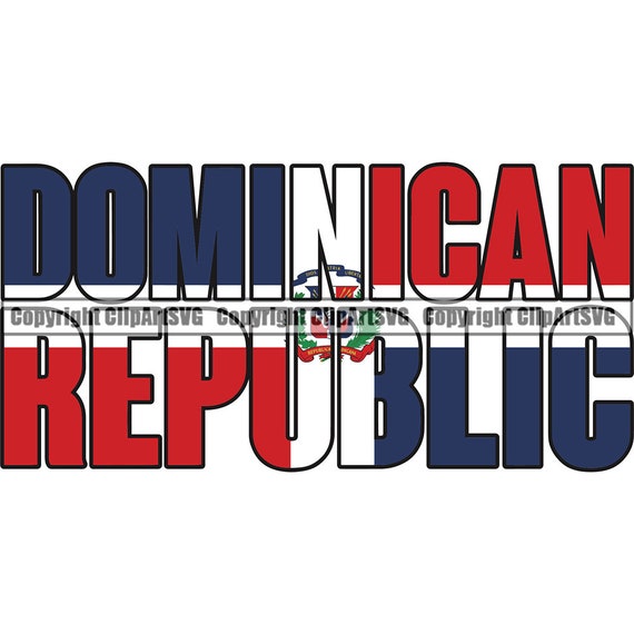 Dominican Republic Name Word Text Flag Country World Nation Etsy