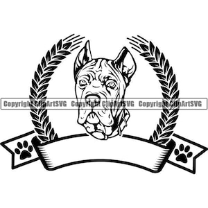 Cane Corso #11 Dog Breed Italian Mastiff Animal Pet Hound Pedigree Purebred Puppy Ribbon Logo .SVG .PNG Clipart Vector Cricut Cut Cutting