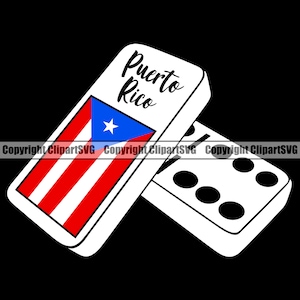 Porto Rico dominos jeu tuile drapeau pays fierté Nation signe Silhouette Design élément Logo SVG PNG vecteur Clipart coupe Cricut fichier