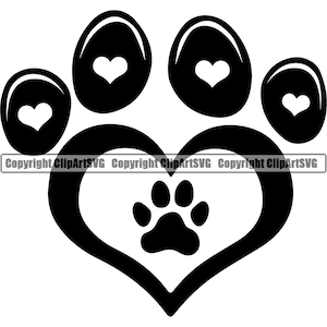 Dog Cat Pet Heart Love Paw Print Puppy Pup Sitter Sitting Walker Walking Art Artwork Design Logo SVG PNG Clipart Vector Cut Cutting File