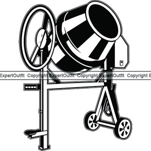 Concrete Mixer #3 Cement Concrete Mixer Truck Mason Equipment Builder Building Build Logo .SVG .PNG Clipart Vector Cricut Cut Cutting