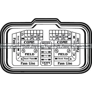 Craps Tabel #3 Gokken Gok Casino Craps Inzet Wedden Dobbelstenen Kans Risico Win Spel Gokker Logo. SVG. PNG Clipart Vector Cricut Cut Cutting