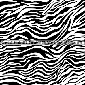 May include: Black and white zebra print pattern. The pattern is made up of wavy stripes.