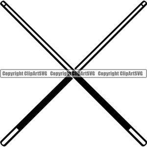 Billiards Pool Logo #4 Sticks Crossed Eight Nine Ball Snooker Sport Game.SVG .EPS .PNG Digital Clipart Vector Cricut Cut Cutting Download