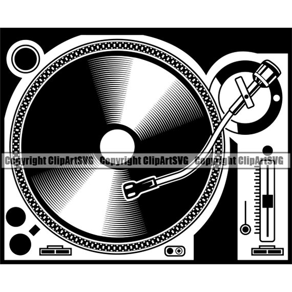 Music Turntable Record Player Mixer DJ Disc Jockey Scratching Album Vinyl  Club Stereo Sound Design Art Logo SVG PNG Vector Clipart Cut File - Etsy  Denmark