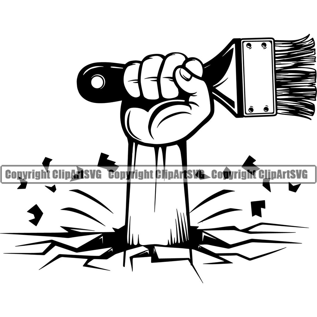 Painter Logo 10 Hand Holding Paint Brush Painting Paintbrush Service